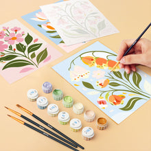 Load image into Gallery viewer, Mini Paint by numbers 15x20cm (6 pieces) - Spring Flowers