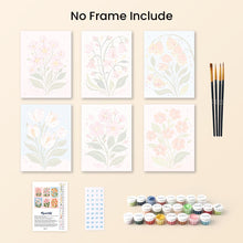 Load image into Gallery viewer, Mini Paint by numbers 15x20cm (6 pieces) - Spring Flowers