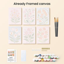 Load image into Gallery viewer, Mini Paint by numbers 15x20cm (6 pieces) - Spring Flowers
