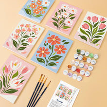 Load image into Gallery viewer, Mini Paint by numbers 15x20cm (6 pieces) - Country Flowers