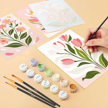 Load image into Gallery viewer, Mini Paint by numbers 15x20cm (6 pieces) - Country Flowers