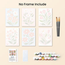 Load image into Gallery viewer, Mini Paint by numbers 15x20cm (6 pieces) - Country Flowers