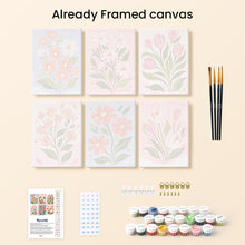 Load image into Gallery viewer, Mini Paint by numbers 15x20cm (6 pieces) - Country Flowers