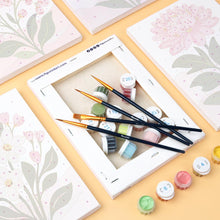 Load image into Gallery viewer, Mini Paint by numbers 15x20cm (6 pieces) - Pink Flowers