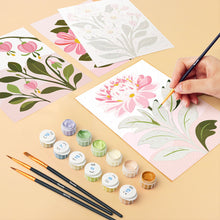 Load image into Gallery viewer, Mini Paint by numbers 15x20cm (6 pieces) - Pink Flowers