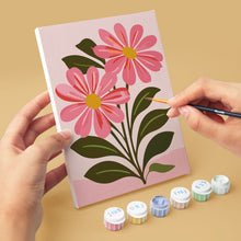 Load image into Gallery viewer, Mini Paint by numbers 15x20cm (6 pieces) - Pink Flowers