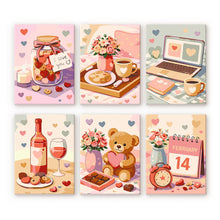 Load image into Gallery viewer, Mini Paint by numbers 15x20cm (6 pieces) - Valentine's Day Figured'Art