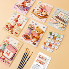 Load image into Gallery viewer, Mini Paint by numbers 15x20cm (6 pieces) - Valentine's Day