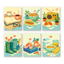 Load image into Gallery viewer, Mini Paint by numbers 15x20cm (6 pieces) - Little Joys Figured'Art