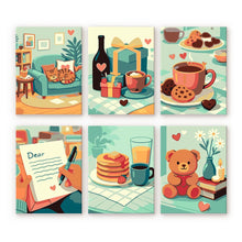 Load image into Gallery viewer, Mini Paint by numbers 15x20cm (6 pieces) - Cozy Love Figured'Art