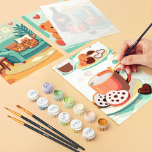 Load image into Gallery viewer, Mini Paint by numbers 15x20cm (6 pieces) - Cozy Love