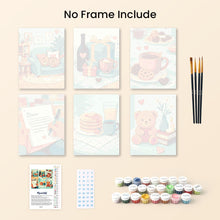Load image into Gallery viewer, Mini Paint by numbers 15x20cm (6 pieces) - Cozy Love