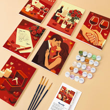 Load image into Gallery viewer, Mini Paint by numbers 15x20cm (6 pieces) - Romance and Love