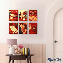 Load image into Gallery viewer, Mini Paint by numbers 15x20cm (6 pieces) - Romance and Love