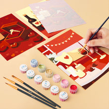Load image into Gallery viewer, Mini Paint by numbers 15x20cm (6 pieces) - Romance and Love