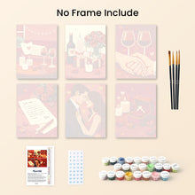 Load image into Gallery viewer, Mini Paint by numbers 15x20cm (6 pieces) - Romance and Love