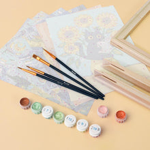 Load image into Gallery viewer, Mini Paint by numbers 15x20cm (6 pieces) - Van Gogh Style Cat