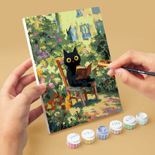 Load image into Gallery viewer, Mini Paint by numbers 15x20cm (6 pieces) - Claude Monet Style Cat