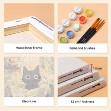 Load image into Gallery viewer, Mini Paint by numbers 15x20cm (6 pieces) - Claude Monet Style Cat