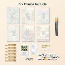Load image into Gallery viewer, Mini Paint by numbers 15x20cm (6 pieces) - Claude Monet Style Cat