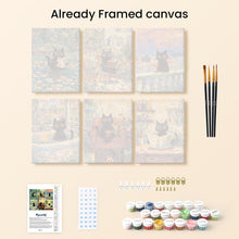 Load image into Gallery viewer, Mini Paint by numbers 15x20cm (6 pieces) - Claude Monet Style Cat