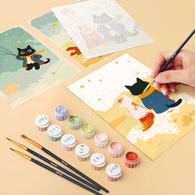Load image into Gallery viewer, Mini Paint by numbers 15x20cm (6 pieces) - Little Cat