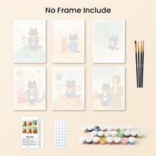 Load image into Gallery viewer, Mini Paint by numbers 15x20cm (6 pieces) - Little Cat