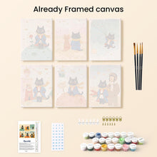 Load image into Gallery viewer, Mini Paint by numbers 15x20cm (6 pieces) - Little Cat