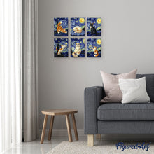 Load image into Gallery viewer, Mini Paint by numbers 15x20cm (6 pieces) - Starry Night Cats