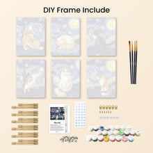 Load image into Gallery viewer, Mini Paint by numbers 15x20cm (6 pieces) - Starry Night Cats