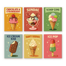 Load image into Gallery viewer, Mini Paint by numbers 15x20cm (6 pieces) - Vintage Ice Cream Figured'Art