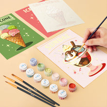 Load image into Gallery viewer, Mini Paint by numbers 15x20cm (6 pieces) - Vintage Ice Cream
