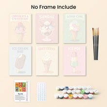 Load image into Gallery viewer, Mini Paint by numbers 15x20cm (6 pieces) - Vintage Ice Cream