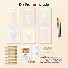 Load image into Gallery viewer, Mini Paint by numbers 15x20cm (6 pieces) - Vintage Ice Cream