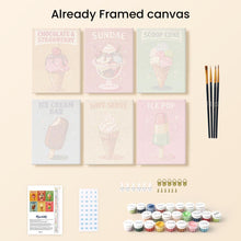 Load image into Gallery viewer, Mini Paint by numbers 15x20cm (6 pieces) - Vintage Ice Cream