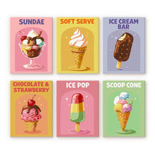 Load image into Gallery viewer, Mini Paint by numbers 15x20cm (6 pieces) - Retro Ice Cream Figured'Art
