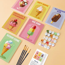 Load image into Gallery viewer, Mini Paint by numbers 15x20cm (6 pieces) - Retro Ice Cream