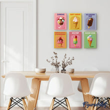 Load image into Gallery viewer, Mini Paint by numbers 15x20cm (6 pieces) - Retro Ice Cream