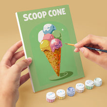 Load image into Gallery viewer, Mini Paint by numbers 15x20cm (6 pieces) - Retro Ice Cream