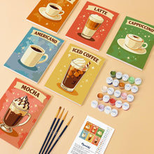 Load image into Gallery viewer, Mini Paint by numbers 15x20cm (6 pieces) - Classic Coffee