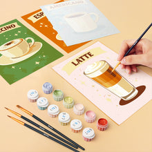 Load image into Gallery viewer, Mini Paint by numbers 15x20cm (6 pieces) - Classic Coffee