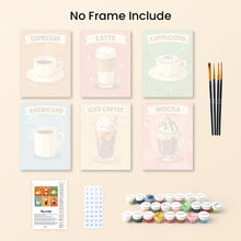 Load image into Gallery viewer, Mini Paint by numbers 15x20cm (6 pieces) - Classic Coffee