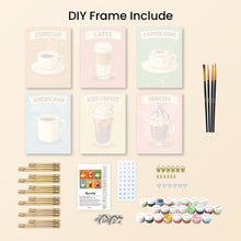 Load image into Gallery viewer, Mini Paint by numbers 15x20cm (6 pieces) - Classic Coffee