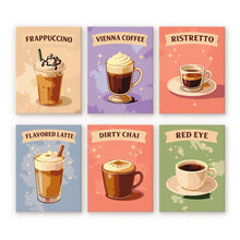 Load image into Gallery viewer, Mini Paint by numbers 15x20cm (6 pieces) - Coffees of the World Figured'Art