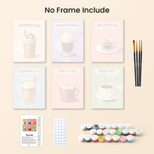 Load image into Gallery viewer, Mini Paint by numbers 15x20cm (6 pieces) - Coffees of the World