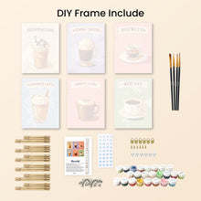 Load image into Gallery viewer, Mini Paint by numbers 15x20cm (6 pieces) - Coffees of the World