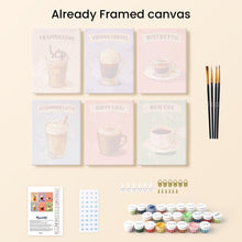 Load image into Gallery viewer, Mini Paint by numbers 15x20cm (6 pieces) - Coffees of the World