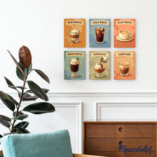Load image into Gallery viewer, Mini Paint by numbers 15x20cm (6 pieces) - Specialty Coffee