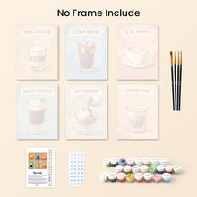 Load image into Gallery viewer, Mini Paint by numbers 15x20cm (6 pieces) - Specialty Coffee