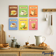 Load image into Gallery viewer, Mini Paint by numbers 15x20cm (6 pieces) - Teas of the World
